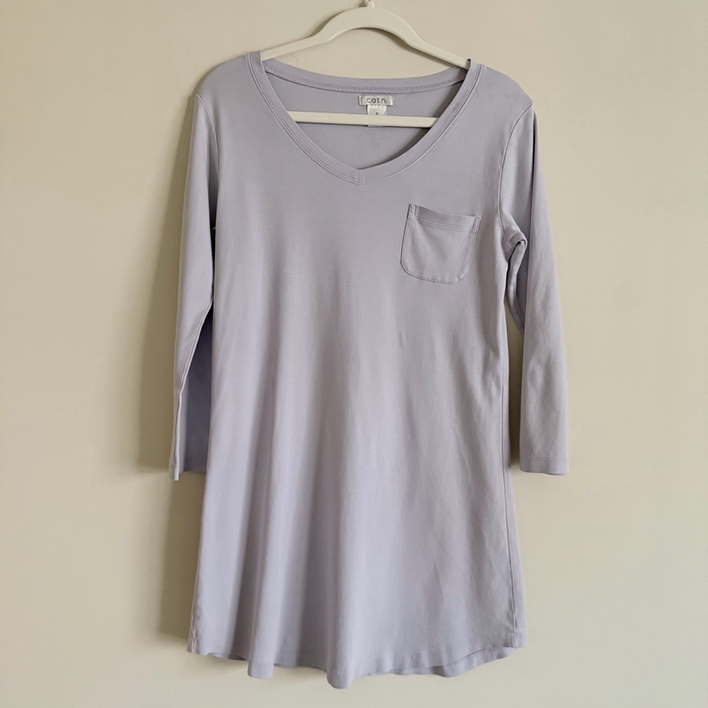 Cotn Long Sleeve Lounge Sleep Top Women’s Small 100% Cotton Lavender Pajamas